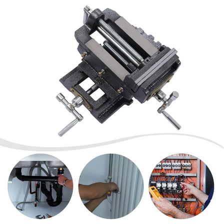 5" Cross Drill Press 2 Way X-Y Slide Metal Milling Vise Clamp Machine Heavy Duty