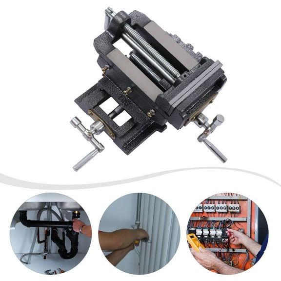 5" Cross Drill Press 2 Way X-Y Slide Metal Milling Vise Clamp Machine Heavy Duty