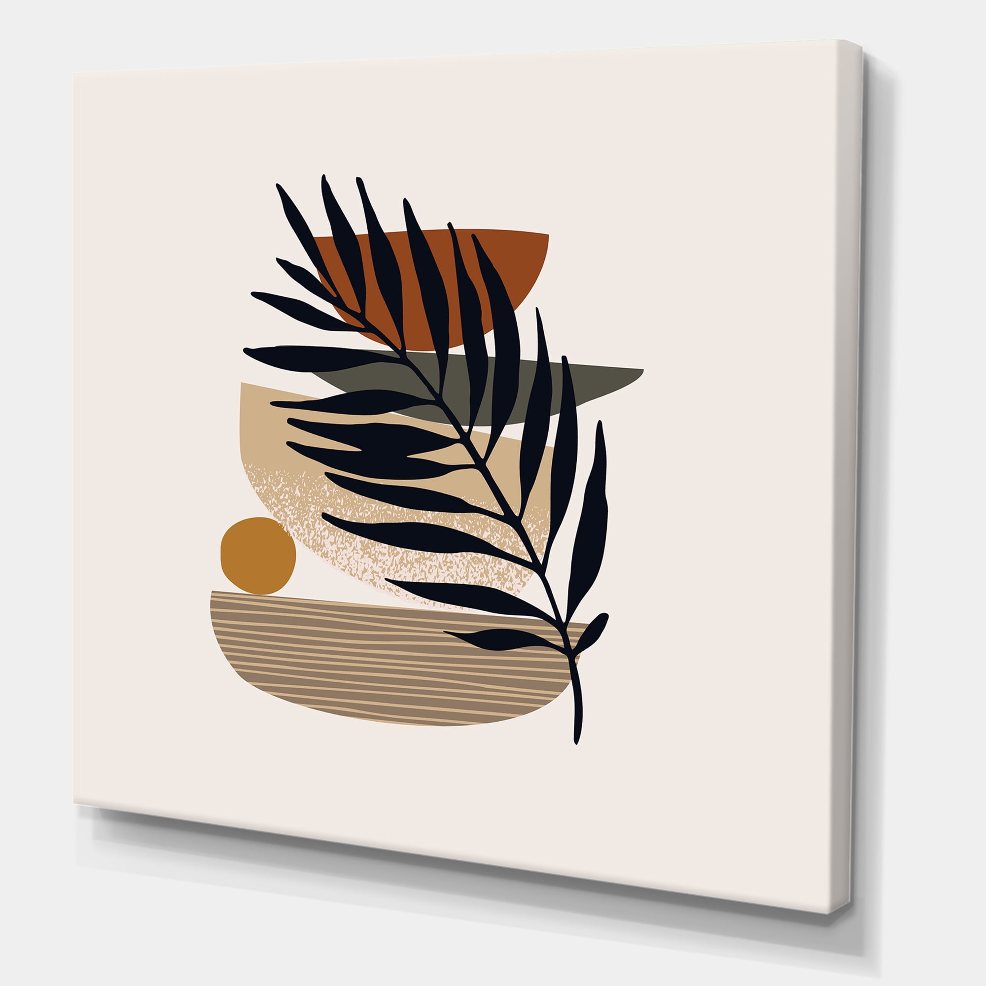 Designart ' Shapes and Tropical Leaf Silhouettes IV ' Modern Canvas Wall Art Print