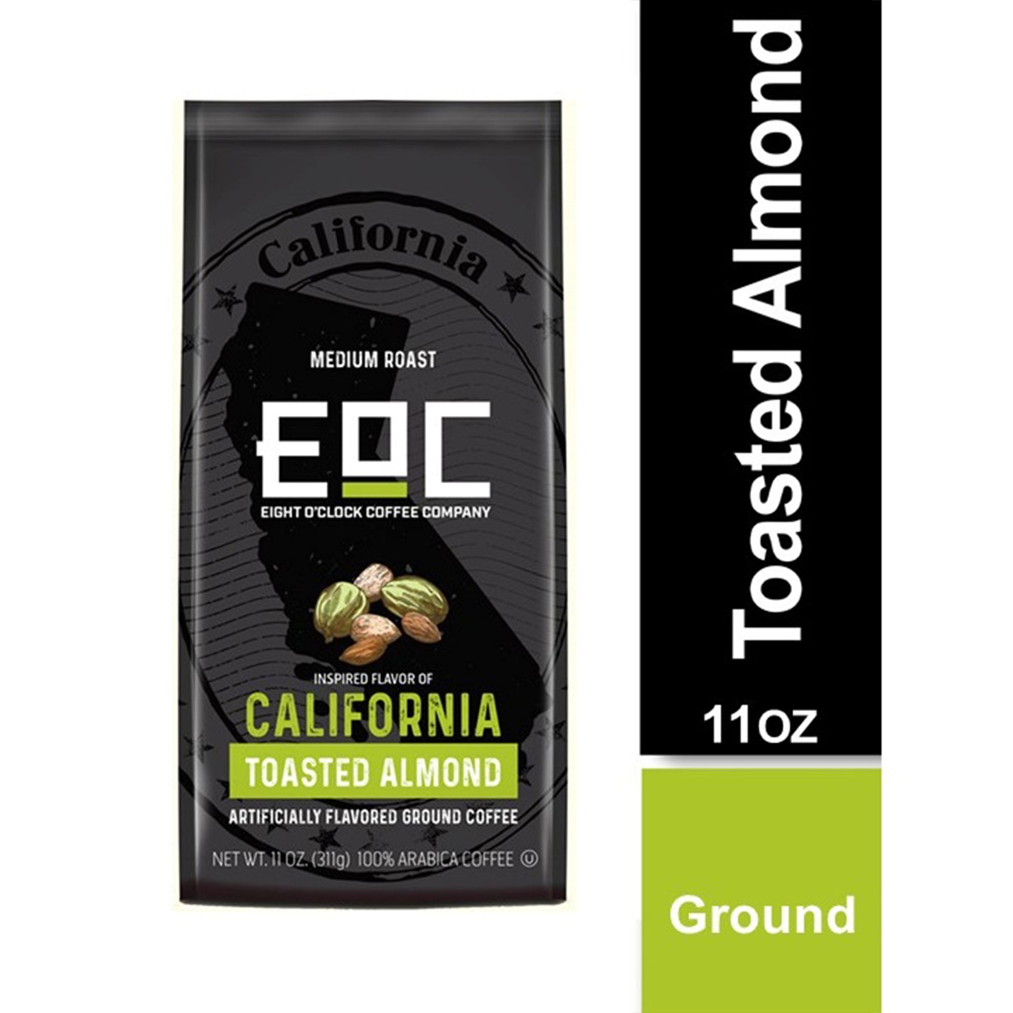 Eight O'Clock Flavors of America California Toasted Almond Ground Coffee, 11 Oz. Bag