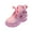 Pink, variant on Toddler Girls Lace Up Ankle Boots Kids Slip On Platform Short Combat Booties Fleece Lined Non Slip Winter Boots Black Size 8 Toddler