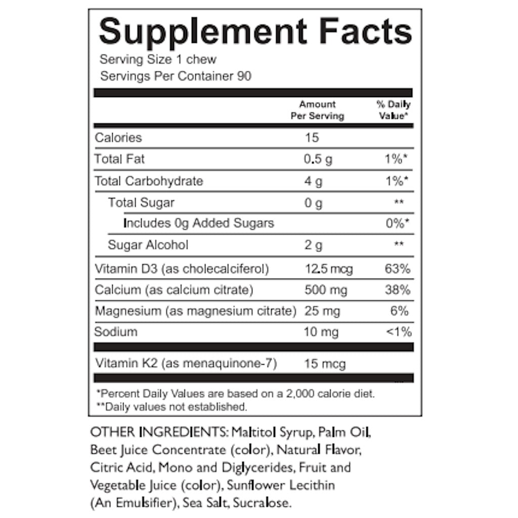 Celebrate Vitamins Calcium Soft Chew Combos, 500 mg Calcium Citrate with Vitamin D, Raspberry Lemonade, 90 count