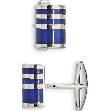 - 925 Sterling Silver Lapis Cuff Links