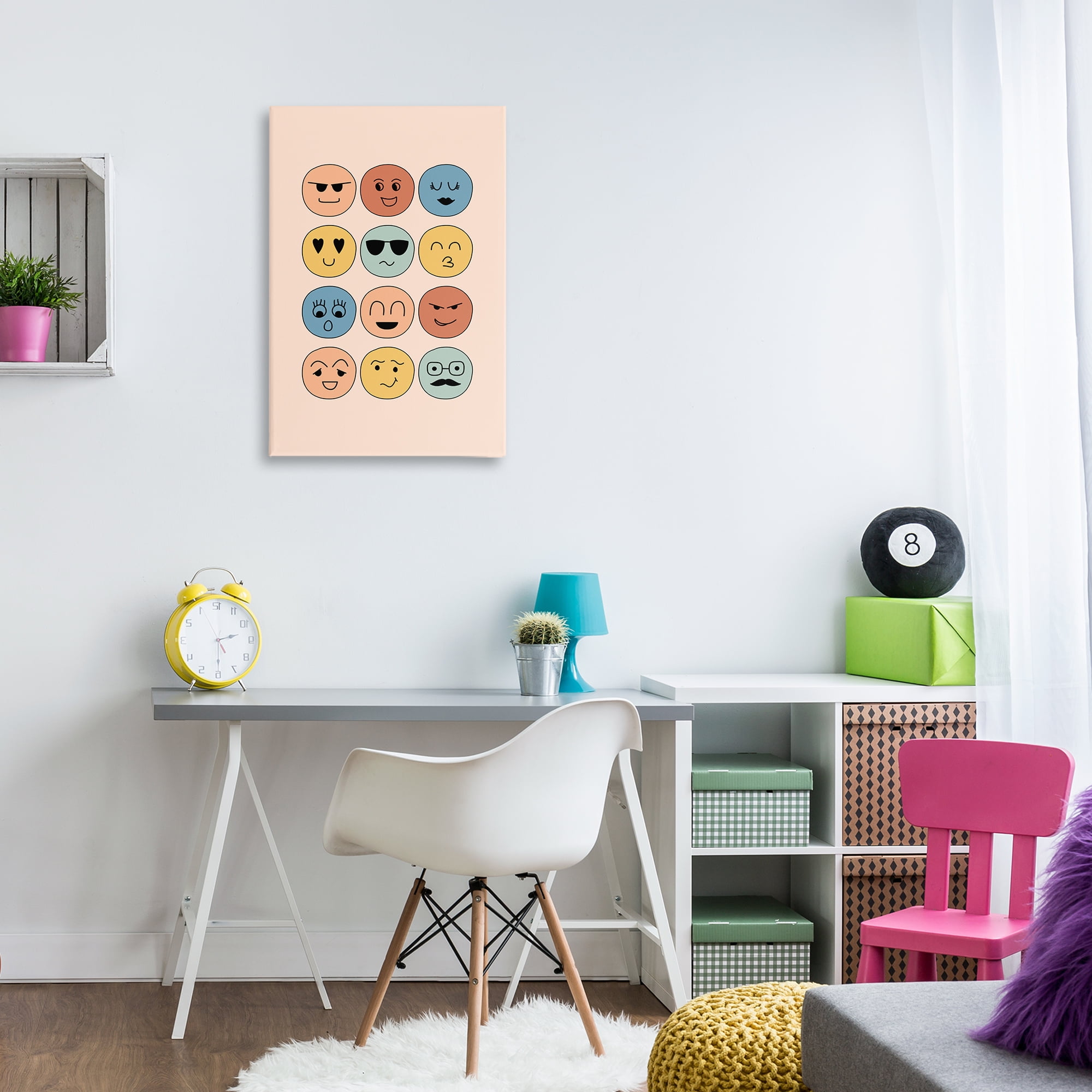 Stupell Industries Varied Expressive Faces Novelty & Humor Painting Wrapped Canvas Art Print Wall Art, 20 x 30