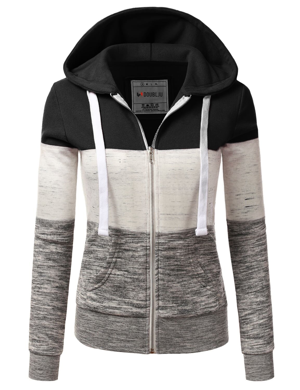 Hoodie Sweatshirts for Women,Casual Long Sleeve Color Block Hooded Pullover Tops with Pockets by Chaofanjiancai 