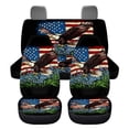 thumbnail image 2 of Pzuqiu Flag Eagle Automotive Seat Cover 4Pcs, Car with Front Drive Seat Cover and Rear Split Bench Cover, Auto Interior Decoration Fits most Cars, SUVs, and Trucks, 2 of 7