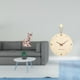 thumbnail image 2 of Figura decorativa de gato de cerámica, adorno de escritorio, reloj de pared de madera, silencioso, accesorio para el hogar, ideal para dormitorio, sal, 2 of 8