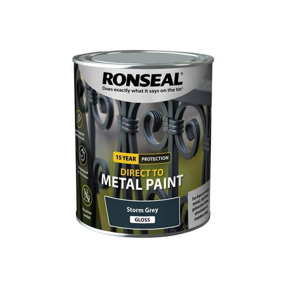 Ronseal - Direct to Metal Paint Storm Grey Gloss 750ml
