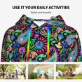 thumbnail image 4 of Daiia Watercolor Floral Paisley Pattern Women's Fashion Hoodies & Sweatshirts with Kangaroo Pocket Hooded Sweatshirt with Eye-catching Drawstrings-Small, 4 of 7