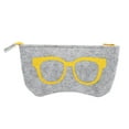 thumbnail image 1 of Guardurnaity Cremallera gafas gafas de sol caso bolsa bolsa caja almacenamiento protector fieltro tela ch Cadenas y cordones para anteojos amarillo, 1 of 6