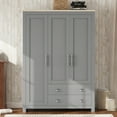 thumbnail image 3 of EUROCO 67.9” Modern Armoire Wardrobe, 3 Door Cabinet Storage Closet with Clothing Rods Adults, Gray, 3 of 9