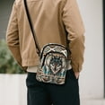 thumbnail image 3 of Xixirimido Small Sling Bag Cell Phone Purse Fanny Crossbody Bag for Women Trendy Chest Backpack with Adjustable Strap, Aztec Tribe Wolf Dream Catcher, 3 of 7