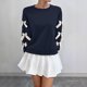 thumbnail image 2 of RKSTN Women's Christmas Sweatshirt Oversized Crewneck Cute Knit Bowknot New Year Holiday Sweatshirts Womens Casual Solid Round Neck Plus Size 3D Bow Trim Loose Comfy Sweatshirt Fall Spring Clothes, 2 of 8