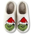 thumbnail image 4 of CHICVOMEY Christmas Slippers for Women Men Cute Cartoon Winter Soft Cozy Home Non-Slip Soft Plush Slip-on Wool Lined House Shoes, 4 of 8