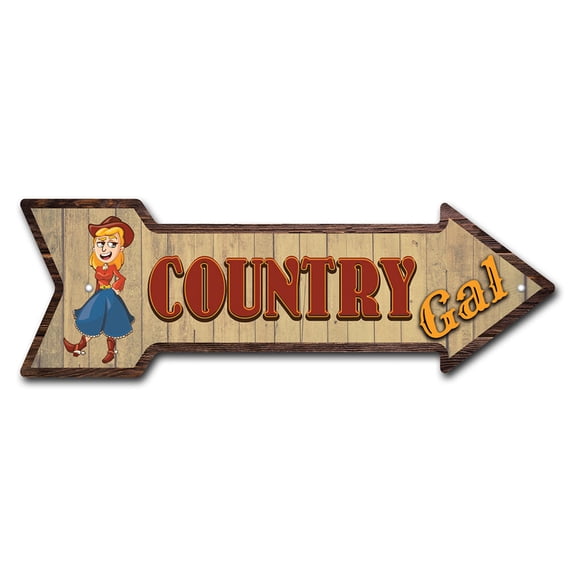 SignMission P-ARROW12-999900 36 in. Country Gal Arrow Sign