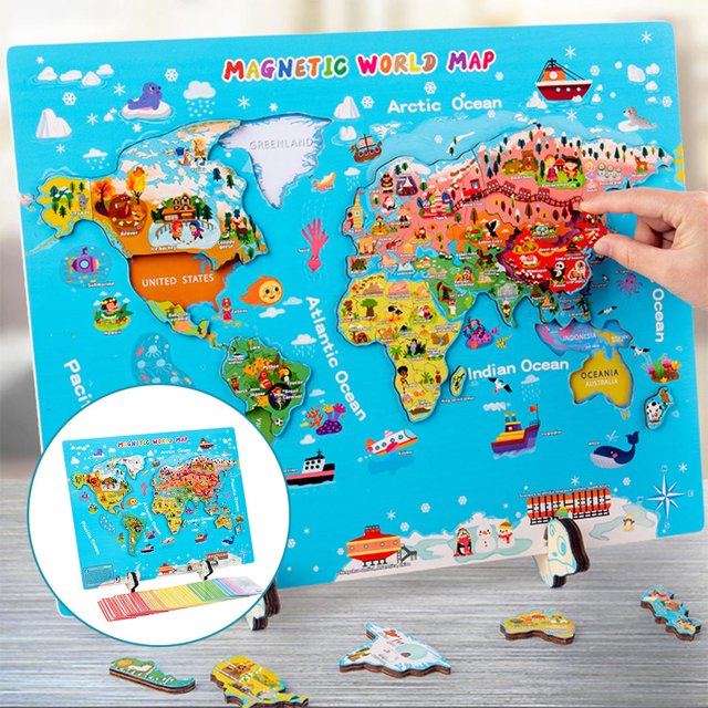 Geografía Rompecabezas Desarrollo Educativo Diversión Mapa mundial Juguete perfke juego de rompecabezas