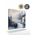 thumbnail image 2 of Abstract Scenery Art Canvas Wall Art, Mountain Waterfall Trees Watercolor Framed Wall Decor Modern Artwork Prints Painting for Living Room, Bedroom, Kitchen & Cafe Decor 20x20 Inch, 2 of 9