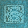 thumbnail image 1 of Ahgly Company Indoor Square Oriental Light Blue Industrial Area Rugs, 4' Square, 1 of 4