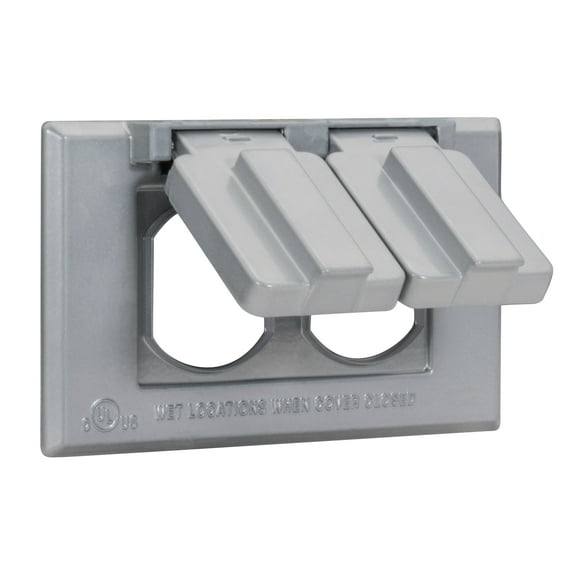 Southwire Single Gang Horizontal Gray Weatherproof Duplex Cover WCH1DUP-UPC