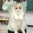 thumbnail image 1 of Creatine Cute Cow And Cat Backpack Realistic Stuffed Animal Cat Backpack With Adjustable Shoulder Strap (puffy Cat Backpack Stuffed Animal ), 1 of 6