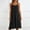 Beige, variant on Qulqfy Midi Summer Dresses for Women Sleeveless 100% Cotton Solid Casual Square Neck Flowy Vacation Spring Ruffle Sundress L
