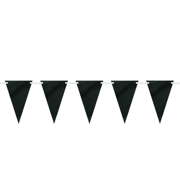 Chalkboard Paper Pennant Banner, Black, 9ft