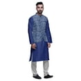 thumbnail image 2 of Atasi Indian Traditional Kurta Churidar Pajama Set With Nehru Jacket For Men, 2 of 3