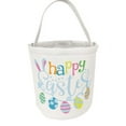 thumbnail image 2 of Canvas Easter Basket Tote - Rabbit Print, Durable, Foldable - Egg/Candy/Gift Carry for Holiday Parties, 2 of 6