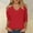 Red, variant on Womens V Neck Cold Shoulder Tops Long Sleeve Summer T Shirts Basic Tees olid Color Blouses Tops Comfy Summer Shirt