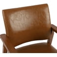 thumbnail image 6 of NOBPEINT Mid-Century Dining Side Chair with Faux Leather Seat in Brown, Arm Chair in Walnut, 6 of 18