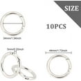 thumbnail image 2 of 10Pcs Spring O Rings 44mm Round Keyring Clasps Platinum Round Hook Clip O Ring Alloy Spring Gate Rings DIY Accessories for Purse Strap Handbag and Keys Inner Diameter: 34mm Platinum, 2 of 7