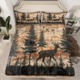 thumbnail image 2 of Homewish Animal Deer 3pcs Twin Sheet Sets For Teens Boys Girls,Jungle Wildlife Twin Fitted Sheet,Retro Vintage Cabin Breathable Flat Sheet,Breathable Home Decor, 2 of 7