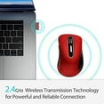 thumbnail image 3 of memzuoix 2.4G Wireless , 1400 DPI  Optical Cordless  with USB Receiver, Portable Computer Mice for Laptop, PC, Desktop, , 5 Buttons, Red, 3 of 9