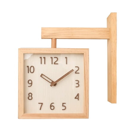Solid Wood Double-sided Clock for Home Use, Stylish and Simple Clock Wall Hanging, Suitable for Living Rooms, Study Rooms, Bedrooms