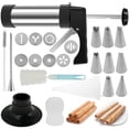 thumbnail image 1 of Stainless Steel Churro Maker Machine Gun Kit Multifunctional Filler Cookie Dough Piping (asshown ), 1 of 8