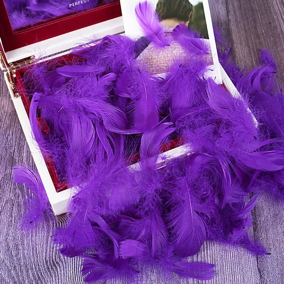 XmhyTop-A 100PCS Fake Goose Craft Feathers - Soft, Natural-Look Feathers for DIY Arts, Decor & Crafts-Dark Purple