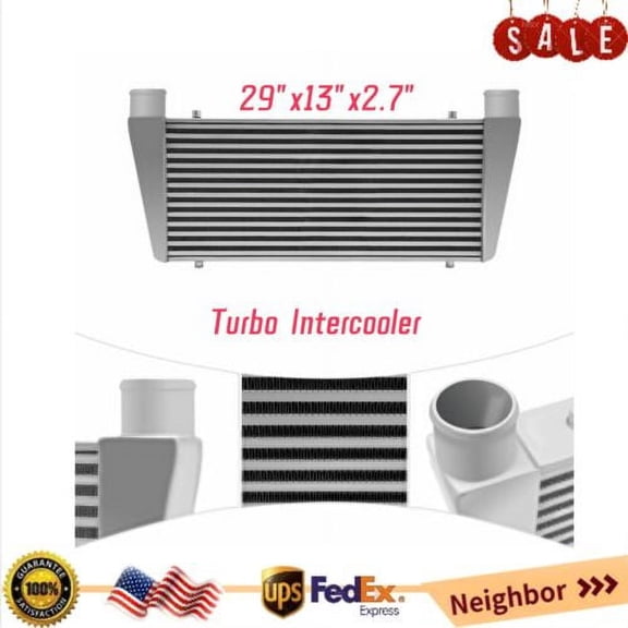 I/O Full Aluminum Top Feed Turbo Front Mount Intercooler Universal 29"x13"x2.7"