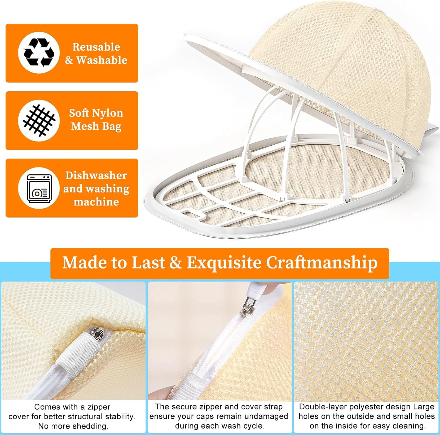 Hat Washer for Washing Machine and Dishwasher Hats Cleaner for Baseball Caps Hat Washing Cage Cap Washer Hat Holder