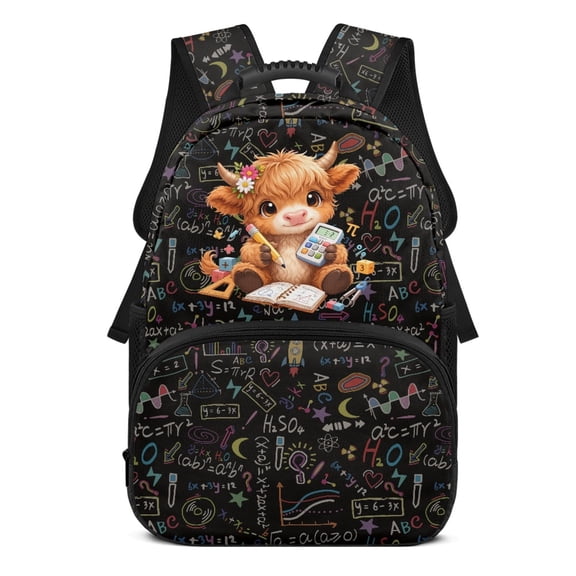 Uourmeti Capybara Math Print Large Capacity School Backpack for Hiking Daypack, Lightweight Durable Polyester Travel Backpacks