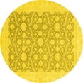 thumbnail image 1 of Ahgly Company Indoor Round Oriental Yellow Traditional Area Rugs, 8' Round, 1 of 4