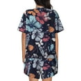 thumbnail image 3 of Picia Flowers ad Butterflies Pajamas Sets for Women Soft Short-Sleeved Pjs with Lounge Shorts Two Piece Sleepwear-Medium, 3 of 9