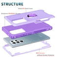 thumbnail image 2 of Nalacover Slim Case For Samsung Galaxy S22 Ultra,Luxury Hybrid Hard PC and TPU Rugged Bumper 3-In-1 Rotatable Magnetic Ring Kickstand Four Corner Guard Shockproof Anti-Scratch Back Phone Cover.Purple, 2 of 8