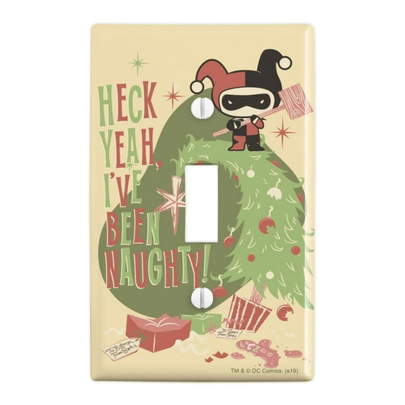 Harley Quinn I've Been Naughty! Plastic Wall Decor Toggle Light Switch Plate Cover