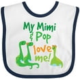 thumbnail image 3 of Inktastic Mimi and Pop Love Me Grandson Dinosaur Boys Baby Bib, 3 of 4