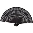 thumbnail image 6 of 8 Inch Chinese Japanese Folding Fan Original Wooden Hand Flower Bamboo Pocket For Home Decor Decoration-Black, 6 of 8
