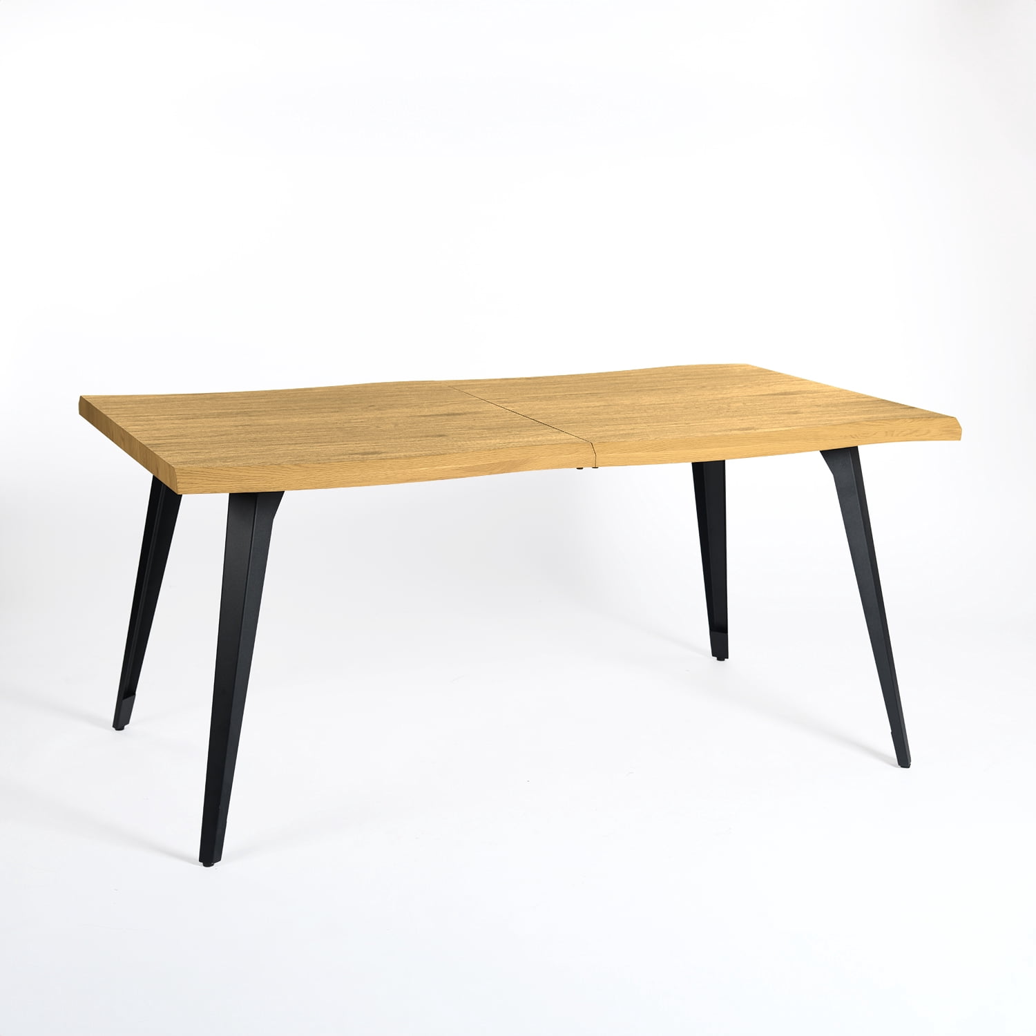 Homy Casa Writing Desk, 63 inch Wave-Edge Large Office Computer Work Study Table Metal Legs for Student Teacher Home Bedroom, Natural