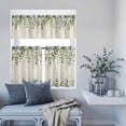 thumbnail image 6 of 3 Piece Kitchen Curtains and Valances Set Sage Green Cafe Curtains 36 Inch Length Eucalyptus Leaves Valance & Tier Curtain for Living Room Bedroom Small Window 54"x18"+27"x36"*2, 6 of 6