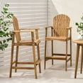 thumbnail image 3 of Malibu Outdoor Acacia Wood Adirondack Barstools, Set of 2, Natural Stained, 3 of 7