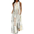 thumbnail image 2 of SMihono Robes Bohèmes d'Été Femmes Grande Taille Mode Femmes Décontracté Col en V Robes Imprimées Été Robe Sans Manches à Enfiler, 2 of 5