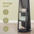thumbnail image 3 of 360° Swivel Jewelry Armoire with Lock, Full-Length Mirror & Rear Shelves – 120 Earring Slots, 12 Necklace Hooks, 78 Ring Holders, Velvet-Lined, Black, 3 of 8
